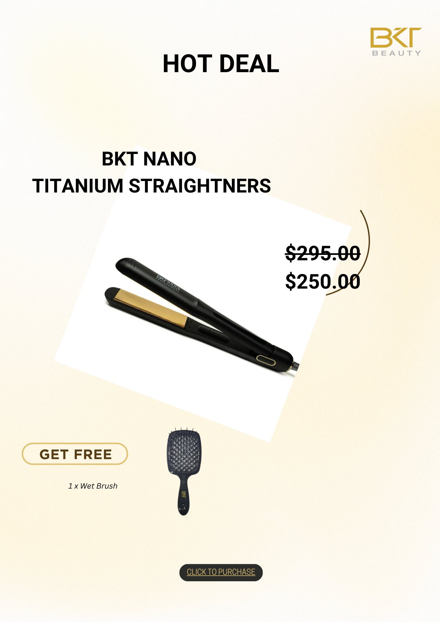 BLACK FRIDAY OFFER - BKT NANO TITANIUM STRAIGHTENER